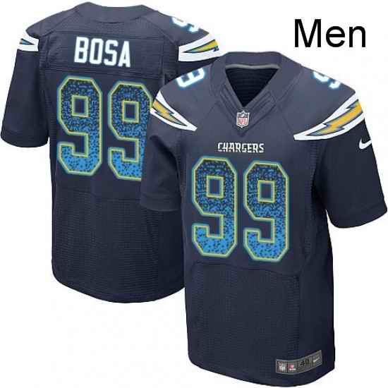 Men Nike Los Angeles Chargers 99 Joey Bosa Elite Navy Blue Home Drift Fashion NFL Jersey